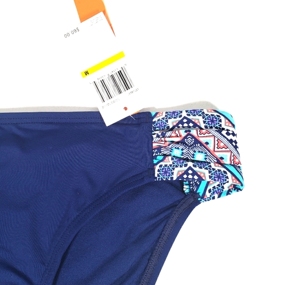 Navy Blue and White Bikini Bottoms Size Medium - Picture 2 of 3